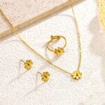 Flower four-leaf clover necklace set ,InPack Mart